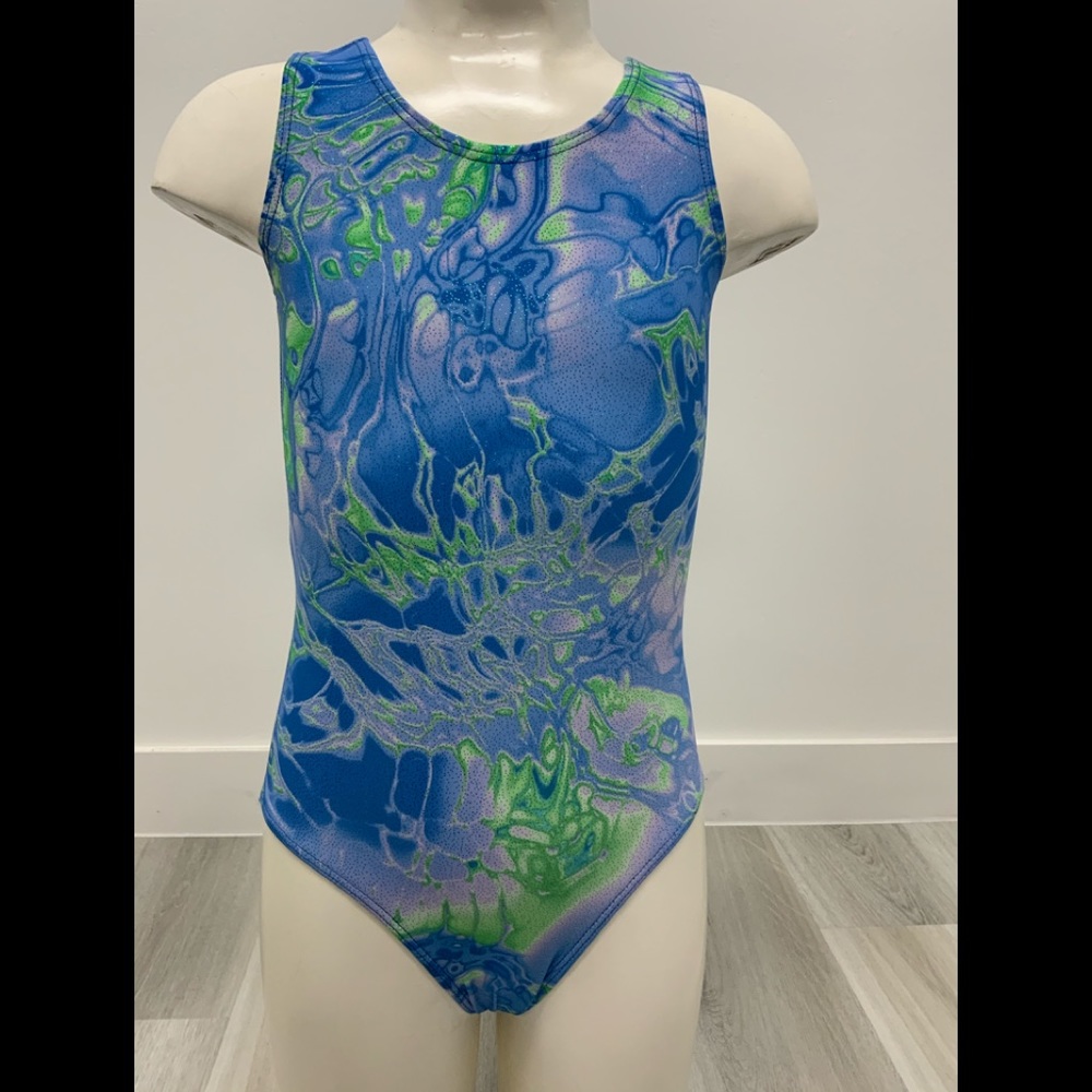 Tank style gymnastics leotard for girls